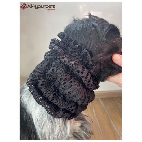 Snood - Protection for long ears - Black lacework