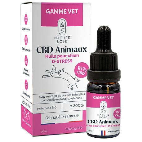 Huile de CBD pour chiens D-Stress 10%