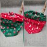 Bandana - Foulard - Fait main - Enfilable sur collier - Motif "Xmas Style" - Taille "Cocker"