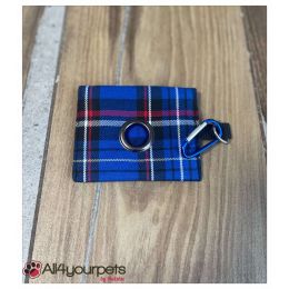 Etui à ramasse-crottes "fait main" - Motif "Tartan bleu"