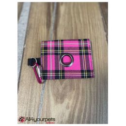 Etui à ramasse-crottes "fait main" - Motif "Tartan rose"