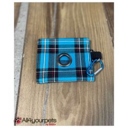 Etui à ramasse-crottes "fait main" - Motif "Tartan bleu"