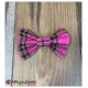 Noeud papillon "Tartan rose" (s'adapte sur tous les colliers)