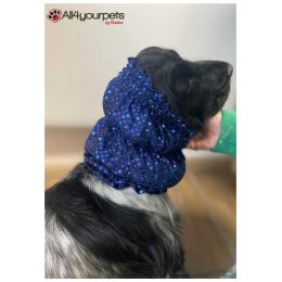 Snood - Protection for long ears - Red velvet with golden paillettes design