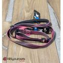 SALE - SOLDE - Ensemble collier (16-30/45) & laisse (16-100) "Reflex" bordeau 