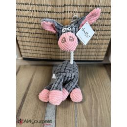 Âne en peluche et corde : 23 cm