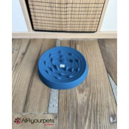 Gamelle "Anti-Glouton" bleu en silicone pour chien et chat - 300mL