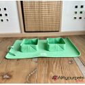 Gamelle double pliable silicone pour chien et chat - bleu