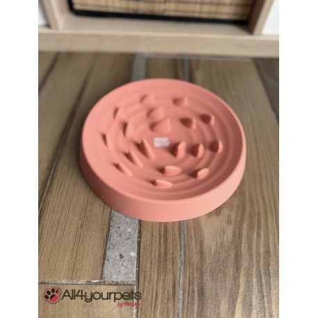 Gamelle "Anti-Glouton" bleu en silicone pour chien et chat - 300mL
