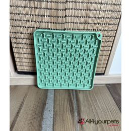 Tapis de léchage "carré" silicone pour chien et chat - bleu