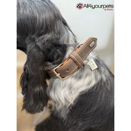 Collier en cuir "Porto" - Tabac/cognac