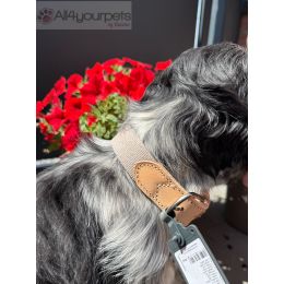 Collier bi-matière - cuir & coton "Trino"