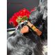Collier en cuir "Sansibar" - Cognac
