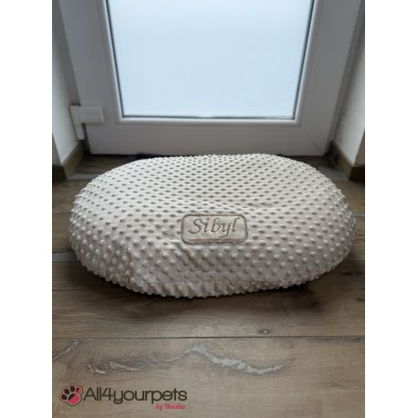 Coussin ovale déhoussable ultra-doux de haute qualité, finition « sweet bubble » - Couleur : PM-02- Beige 