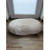 Coussin ovale déhoussable ultra-doux de haute qualité, finition « sweet bubble » - Couleur : PM-02- Beige 