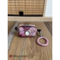 Etui à ramasse-crottes "fait main" - Motif "Pink Vibes"