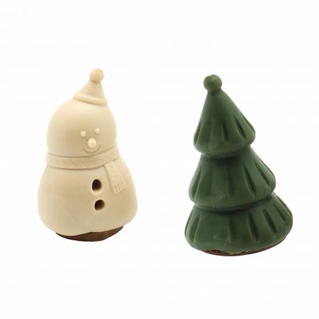 Snack pour chien Noël - Bonhomme de neige et sapin