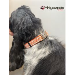 Handmade adjustable fabric collar, "Bow Tie" pattern 