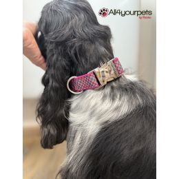 Handmade Leash, "Cream Decode" pattern, golden loop