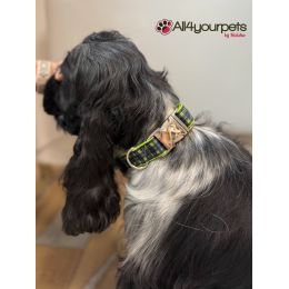 Handmade Leash, "Cream Decode" pattern, golden loop