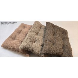 Matelas Ouatiné Surpiqué 6 Points - Haute qualité, finition « Teddy bouclé" - Couleur : Gris foncé - N