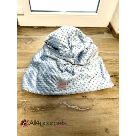 Couverture double souple ultra-doux de haute qualité, finition « sweet bubble" - Couleur : PM-012 - Bleu gris