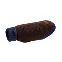 Pull-over pour chiens Odense avec bonnet (kit) - brun/bleu