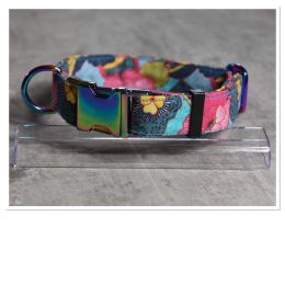 Handmade adjustable fabric collar, "Bow Tie" pattern 
