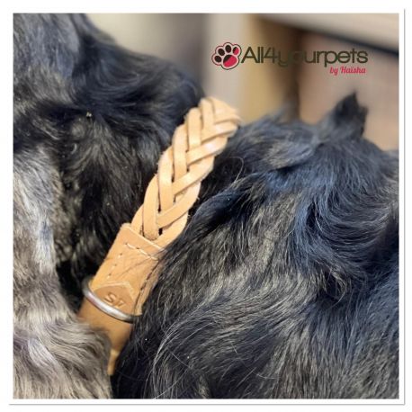 Collier cuir "Tresse"- naturel