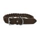 Collier cuir "Tresse"- marron