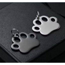 Médaille "patte" en acier inoxydable 