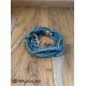 SALE- SOLDE -Laisse fait main - en corde type alpinisme - ultra-résistant - 3 positions - Modèle "Sky Blue" - Ep : 10 mm 