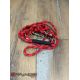 SALE - SOLDE - Laisse fait main - en corde type alpinisme - ultra-résistant - 3 positions -Modèle "Ruby" - Ep : 6 mm