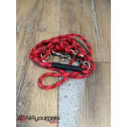 SALE - SOLDE - Laisse fait main - en corde type alpinisme - ultra-résistant - 3 positions -Modèle "Ruby" - Ep : 6 mm