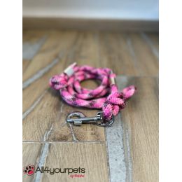 SALE - SOLDE - Laisse fait main - Classique - en corde type alpinisme - ultra-résistant - Modèle "Pinky" - Ep : 10 mm