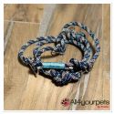 SALE - SOLDE - Laisse fait main - LASSO (avec collier intégré) -en corde type alpinisme - ultra-résistant - Modèle "Lovely" - Ep