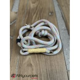 SALE - SOLDE - Laisse fait main - LASSO (avec collier intégré) - en corde type alpinisme - ultra-résistant - Modèle "Pastel" - E