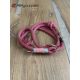 SALE - SOLDE - Laisse fait main - LASSO (avec collier intégré) en corde type alpinisme - ultra-résistant - Modèle "Vieux rose" -