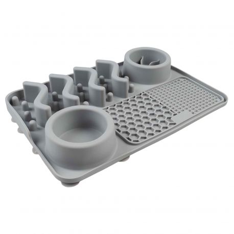Bol anti-glouton Duvoplus 4 en 1 gris - 125 ml 30 x 20 x 4 cm