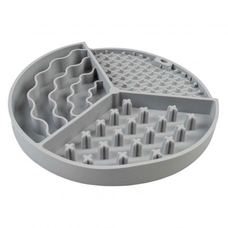 Bol anti-glouton Duvoplus Triple gris 20,5 x 20,5 x 2,5 cm