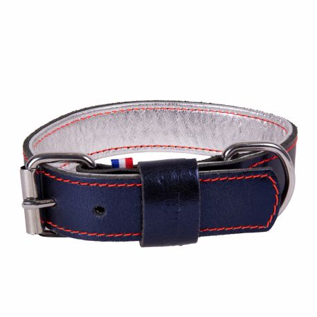 Collection Dakota - Collier en cuir - Bleu Nuit