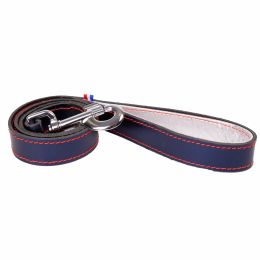 Collection Dakota - Laisse Bleu nuit Métalisé en cuir 