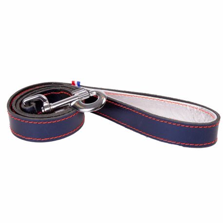 Collection Dakota - Laisse Bleu nuit Métalisé en cuir 