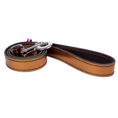 Collection Dakota - Laisse Bleu nuit Métalisé en cuir 