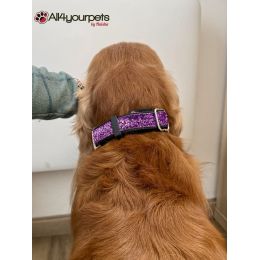 Handmade adjustable fabric collar, "Bow Tie" pattern 