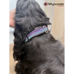 Handmade adjustable fabric collar, "Bow Tie" pattern 