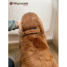 Handmade adjustable fabric collar, "Bow Tie" pattern 