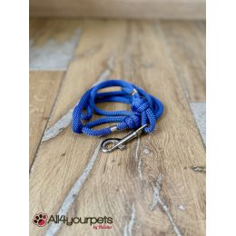 Laisse fait main - en corde type alpinisme - ultra-résistant - Modèle "Deep Blue" - Ep : 6 mm
