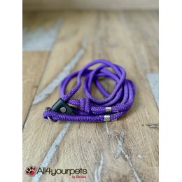 Laisse fait main - en corde type alpinisme - ultra-résistant - Modèle "Violet" - Ep : 6 mm