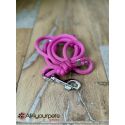 Laisse fait main - en corde type alpinisme - ultra-résistant - Modèle "Bright Pink" - Ep : 8 mm